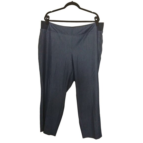 Investments II Womens Stretch Pants With Elastic Sides Size 18W Casual Navy - Picture 2 of 7